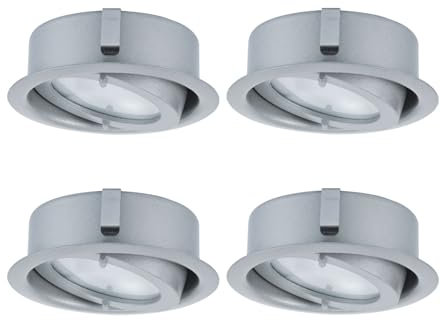 4 x Paulmann Möbel Einbauleuchten Dress schwekbar 12V G4 Einbau 60mm Chrom matt 20W inkl.