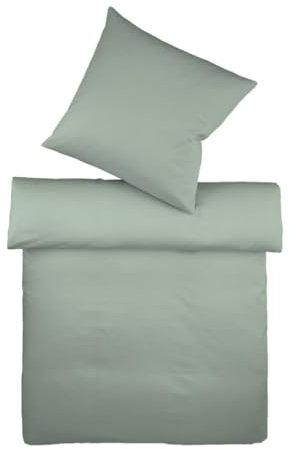 liebling Halbleinen Bettwäsche 240 x 220 + 2 x 80 x 80 cm, Farbe Salbei, Bettbezug aus 50% Leinen & 50% Baumwolle, kühlend & atmungsaktiv, waschbar 60 Grad, Ökotex 100