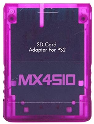 MX4SIO SIO2SD SD Card Adapter for PS2, Memory Card Reader Expansion for PS2 Console Replacement SD Card Reader Adapter, TF Adapter for PS2 (Purple Transparent)