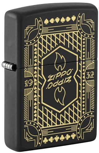 Zippo Windproof Lighter - Zippo Design Black Matte - Refillable - Gift Box - Metal - Made in USA