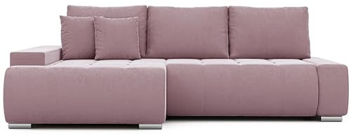 GREKPOL Sofa mit Schlaffunktion 227x153 - Ecksofa mit Schlaffunktion und Bettkasten - Schlafsofa mit Bettkasten - Sofa 3 Sitzer - Couch Links