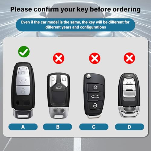 NEUHOO Auto Zubehör kompatibel mit Audi A3 8Y 2020-2024 2025 Schlüsselhülle und Schlüsselanhänger, Schlüsselgehäuse Silikon Schlüsselkarte Hülle (Rot)