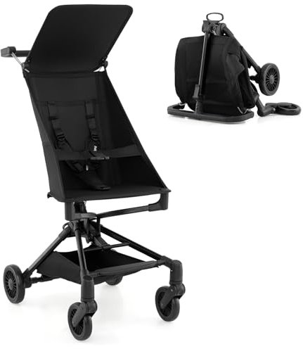 LIFEZEAL Leichter Kinderwagen, Buggy für Baby ab 6 Monaten, Faltbarer Reisebuggy mit Aufbewahrungskorb, Kinderbuggy mit abnehmbaren & mehrfachverstellbaren Verdeck, Schwarz