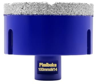 Punte Trapano Diamantate 100mm，Vacuum Brasato Foretto Diamantato con Filettatura M14 per Porcellana Granito Piastrella Marmo Taglio a Secco