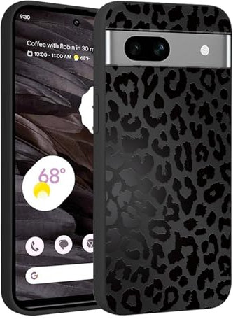 Saqmkil Handyhülle für Google Pixel 7A Hülle, Leopard Muster Aesthetic Mädchen Frauen Case, Weich Silikon Dünn TPU Bumper Stoßfeste Kratzfest Schutzhülle Cover für Google Pixel 7A 6,1, Schwarz 1