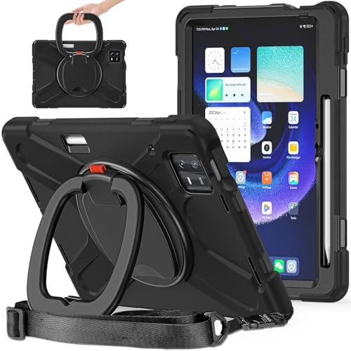 Viaggio con tablet Custodia compatibile con Xiaomi Pad 6/Pad 6 Pro 11 pollici 2023, custodia robusta antiurto con supporto girevole a 360°, tracolla/tracolla Compatible with tablet. Protezione del tab