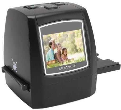 Film and Slide Scanner, Large Compatibility Jpeg Format Jpeg Film Photo Converter Luminosity Color Adjustment for 135 126kpk 110 Super8 (UK Plug)