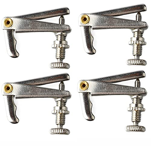 Drfeify Metall Violin Feintuner -String -Sattel Teil Stilvoller Zubehör 4pcs für Einfache Installation (SILVER)