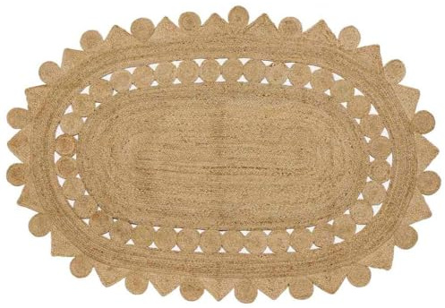 vidaXL Rug Brown 205 x 305 cm Jute, Bohemian Jute Rug, Braided Carpet for Living Room, Stylish Floor Accent, Eco-Friendly Mat, Versatile Home Decor Piece
