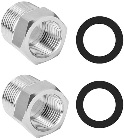 ARYIMYDP 2er Set Adapter 3/8 auf 1/2 aus Hochwertigem Edelstahl, Reduzierstück für Wasserschläuche, Universell Einsetzbar, Langlebig und Wiederverwendbar, Hohe Druckbeständigkeit