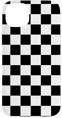 Hülle für iPhone 14 Plus Schwarz und Weiß Kariertes klassisches Karomuster