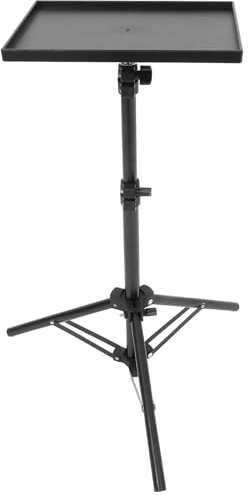 Adjustable Projector Stand with Tray Black Tripod for Camera | ABS and Iron Build, Anti-slip Support and Easy Installation, Desktop Use for Business Meetings