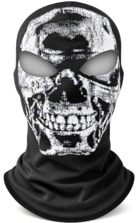 Skull Mask, Tactical Skeleton Balaclava for Adults & Kids - Grim Reaper Face Cover for Halloween, Cosplay, Airsoft, Paintball & Outdoor Games