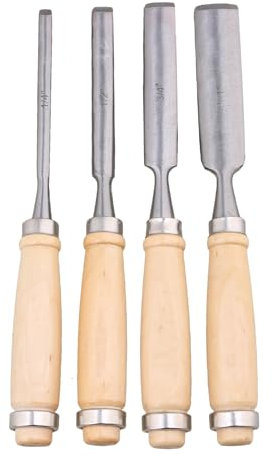 4PCS 7MM/12MM/15MM/22MM Solarplexus Breite Holz Farbe Holz Meißel set Holz Carbon Stahl Meißel Drehmaschine DIY Griff Werkzeuge Fester Solarplexus Holz Meißel für Carving