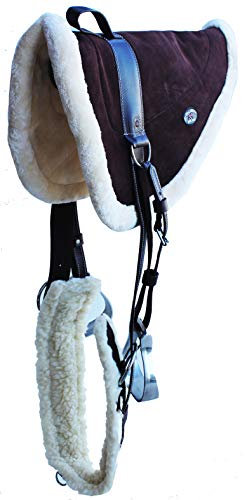 Unbekannt Pferd Sattel Pad braun Suade Leder Bareback Fleece baumlosen 39141br