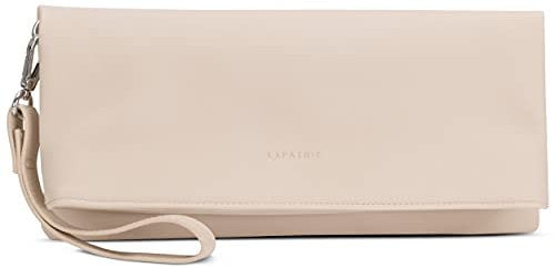 Clutch Beige - Expatrié Marie Damen Handtasche aus Veloursleder Imitat - PU Ledertasche Abendtasche Umhängetasche Tasche Schultertasche - Elegante Clutch & Schultertasche in Einem