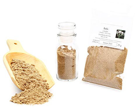 Anis gemahlen, Anissamen, Brotgewürz, Wurstgewürze, Bratengewürz, Weihnachtsgewürz, Kuchengewürz, Backzutaten, Ansatzgewürz Likör, glutenfrei, 25g