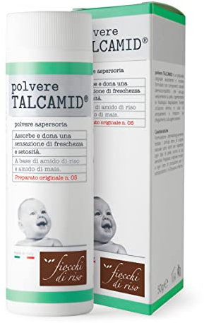Fiocchi di Riso - Polvere TALCAMID - 50g - SUDORAZIONE E SUDAMINA - Coadiuva il trattamento della sudamina, ideale per la cute dei neonati, infanti e bambini.