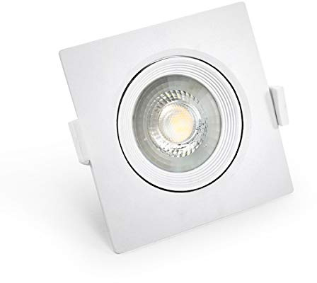 10x LED Einbaustrahler Spot Einbauspot Einbauleuchte 5 Watt Eckig 90c90mm 380 Lumen schwenkbar Kaltweiß 6500K