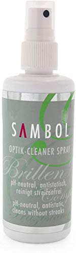 Brillenspray, Spezialreiniger, 100 ml, für alle Gläser, ohne Alkohol, glasklar, geeignet für Brillen, Optiken, Visiere
