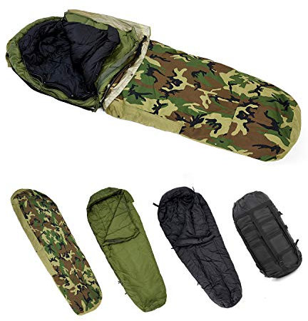 MT Military Modular Schlafsack System, mumienschlafsack Winter Outdoor mehrschichtig mit Biwakbezug für die Sommer, Woodland