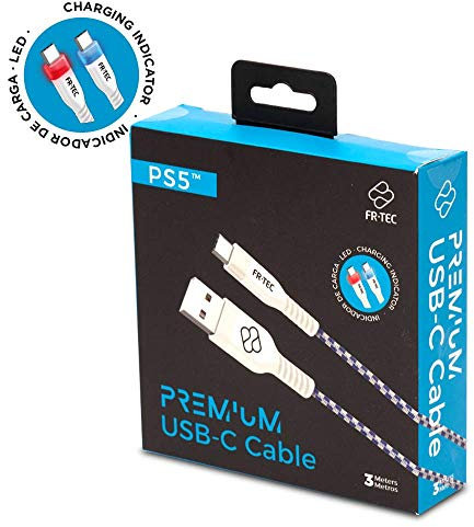 FRTEC - Cable USB-C PREMIUM para Playstation 5, 3 metros (PlayStation 5)