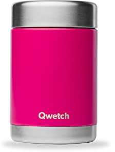 Qwetch - Boite Repas Nomade Isotherme - Boite Alimentaire Inox - 5h Chaud et 7h Froid - Sans BPA, Étanche & Reutilisable - Lunch Box pour bureau, pique-nique, randonnée - Magenta - 340ml