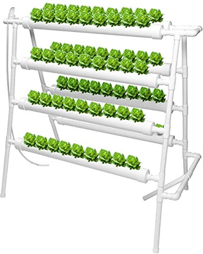 ZCBYBT Hydroponische Pflanzsatz-Kit Hydroponische Soilllossanlage Anbausystem Gemüsepflanzungsset 72 Site 8 Pipe Nft PVC Hydroponic Rohr Balkon Gartenpflanzungsset