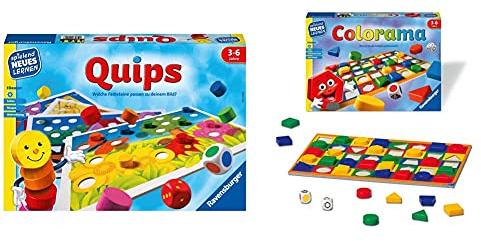 Ravensburger 24920 – Quips - Spielen und Lernen für Kinder, Lernspiel für Kinder von 3-6 Jahren & Colorama - Zuordnungsspiel für die Kleinen - Spiel für Kinder ab 3-6 Jahren, Spielend Neues Lernen