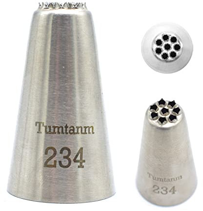 Tumtanm 234 Nozzle Grass Piping Tip, Large Seamless Stainless Steel Icing Piping Nozzle Tip #234