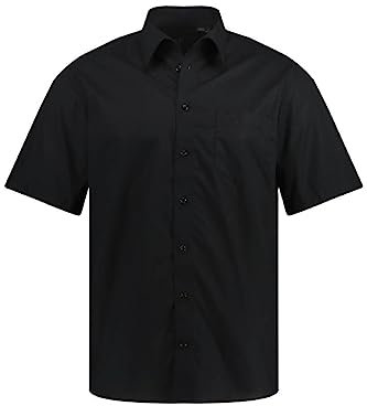 JP 1880 Halbarm-Hemd, Variokragen Chemise 1/1, Schwarz, 7XL Homme