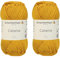[Set mit 2 Knäuel] SMC Catania Originals 100 % merzerisiertes Baumwollgarn, insgesamt 100 g. Je 50 g / 125 m Amigurumi-Garn Fine-Sport 2 (249 Gold)