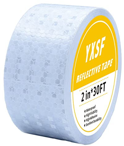 YXSF Weiß Reflektierendes Klebeband,5 cm × 10 M Reflektorband Selbstklebend, Hochintensität Reflektierendes Band für Fahrzeuge Anhänger Fahrräder Helm