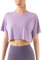 Mujer Aptitud física Ejercicio Blusas Cortas Manga Corta Yoga Camisetas Atlético Correr Camisetas Deportivas Púrpura Claro L