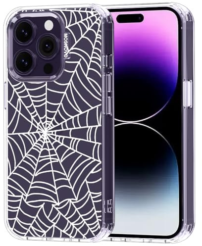 MOSNOVO für iPhone 14 Pro Hülle – Durchsichtige, schlanke, stoßfeste TPU+PC-Handyhülle, [6,6 Fuß Fallschutz/Anti-Abziehen] - Spinnennetz