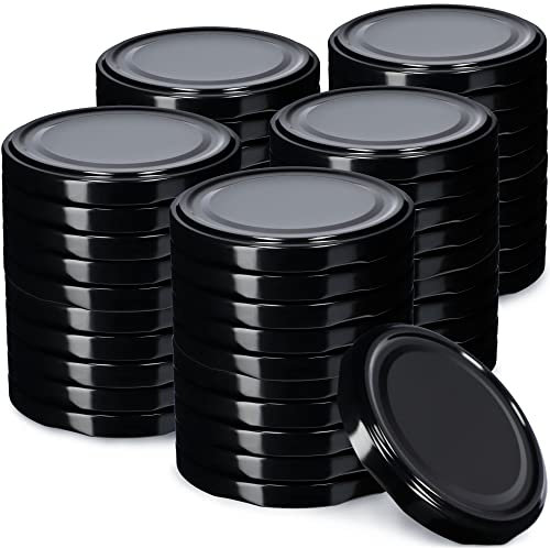 KADAX Schraubdeckel fi100 mm, Ersatzdeckel mit 6 Einrastzähnen, Twist-Off-Deckel aus Metall, Deckel für Einmachgläser, Gläserdeckel passend für 2530ml, 4130 ml, 5000 ml Gläser (50 Stück, Schwarz)