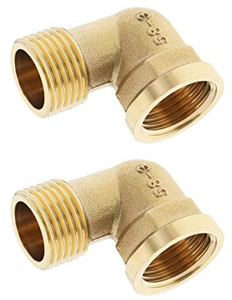 Be In Your Mind 90 Grad Winkel BSP Anschluss mit Gewinde 1/2 Zoll Weiblich auf 1/2 Zoll Männlich Adapter Messing Gewindefitting Schraubfitting
