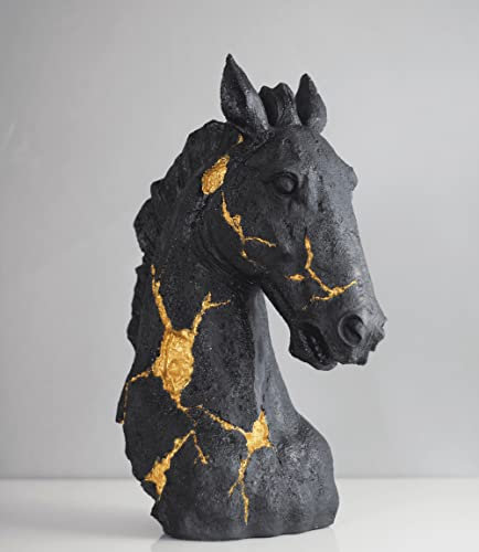 Generic Große Pferdekopf Büste Statue 38cm Polyester Pferdefigur Pferdeliebhaber