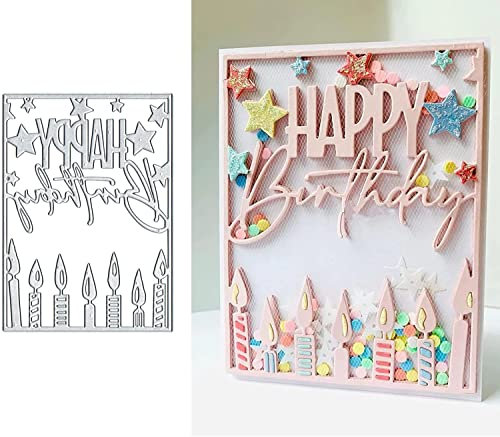 Happy Birthday Frame Metal Die Cuts, Schablonen für DIY Scrapbooking Karten Dekorative Prägepapier Stanzformen