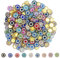 200 Stück Strass-Knöpfe 14 mm Verzierungen Knöpfe Strass Knöpfe Blume Flatback Knöpfe - Knöpfe zum Basteln - Glas Mehrfarbige Blumenknöpfe Verzierungen