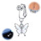 YAODCA Faux Piercing Nombril pour Femme Clip sur Anneaux de Nombril Acier Chirurgical 316L CZ Papillon Coeur Faux Piercing Nombril Non Percé Piercing Bijoux avec Boîte Cadeau 3