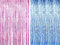 AILEXI Bleu-Clair Rose Bande Fond 2pcs 92CM*245CM Rideau Frangé de Feuille pour La Décoration de Fête de Photo