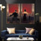 Modernes Wandkunst-Poster, Gentleman und Mädchen, Leinwandgemälde, Weinrestaurant, Bild für Bar, Küche, ohne Rahmen, Wanddekoration, 60 x 80 cm x 2, rahmenlos