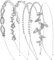 WLLHYF 4 Stücke Silber Strass Stirnband Braut Brautjungfern Kristall Blume und Blätter Krone Stirnband Glitzer Krone Tiara Hoops Funkelnde Schmetterling Kristall Kopfbedeckung Für Frauen Mädchen