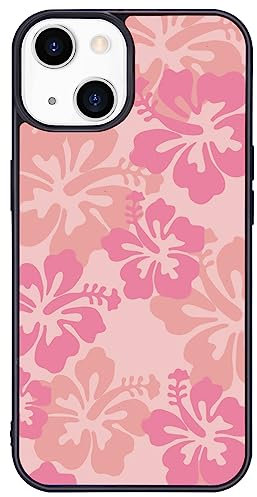 Wihytec Rosa Hibiskus Blume Handyhülle für iPhone 13 - TPU Aluminium Case - Stoßfest, Kratzfest, Erhöhter Kamera- und Bildschirmschutz, Anti-Kratzer & Anti-Drop