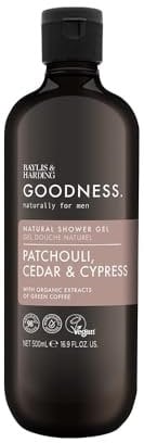 Baylis & Harding Men's Natural Shower Gel 500 ml Goodness Patchouli, Cedar & Cypress - Vegan