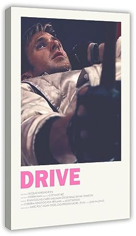 KOURT Drive Alternative Minimalistische Filmposter 2 Leinwand Poster Schlafzimmer Dekor Sport Landschaft Büro Zimmer Dekor Geschenkrahmen: 60 x 90 cm
