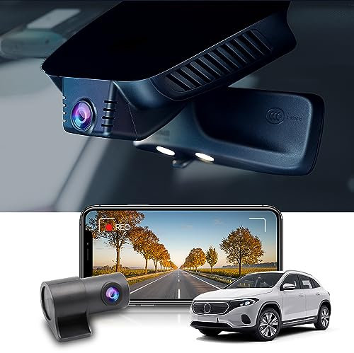 Fitcamx Dashcam Auto Vorne Hinten Kompatibel mit Mercedes-Benz EQA 2021 2022 2023 2024 (HD2-5828), OEM Dashcam 4K UHD 2160P+1080P Video WiFi, G-Sensor, Loop-Aufnahm, WDR, Plug & Play, 128 GB Karte