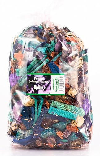 Potpourri aux fleurs séchées parfumées à l'Opium | Grand paquet 1100 ml ≈ 150-190 g | Décoration florale pour la maison | Fleurs séchées pour vase, salon, chambre salle de bain | Subtil parfum d'opium