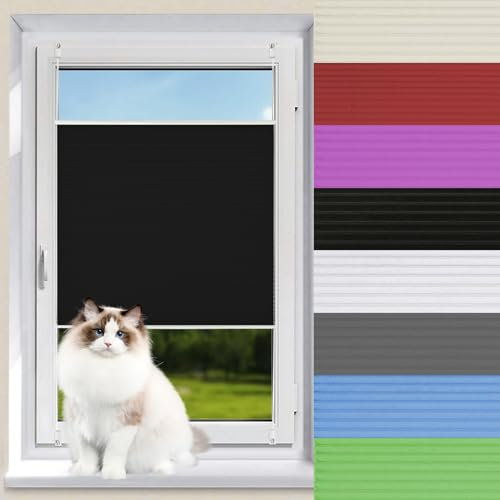 Persianas Horizontales de Interior 105 x 190 cm Sin Taladrar Protección Solar y Privacidad Persiana de Aluminio Decoración De Muebles del Hogar para Salón, Cocina, Negro